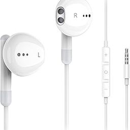 Wired Earphones with Microphone, Kimwood Earphones, Wired HiFi Stereo Sound, Volume Control, Call Compatible, Earphones, Noise Cancellation, Compatible with iPhone, iPad, Android Phones, MP3, Laptops-88