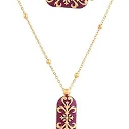 voylla Pashmina Wajiha Layered Necklace for Women | Wedding | Party | Gift | Enameled | Kundan Necklaces-picture-1