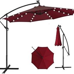 G.R CHOPRA AND COMPANY Solar Led Light Garden Umbrella Side Pole Round Outdoor Big Size Umbrella with Stand Premium Looking Patio Umbrella-image-17