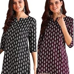VHD IMPEX Women's Short Kurti Rayon | Ladies Ethnic Tunic Pack of 2-image-89