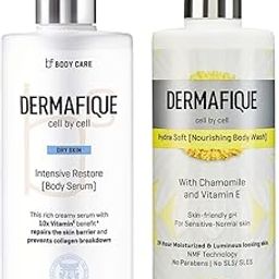 Dermafique Hydra Soft Nourishing Body Wash – 500ml Intensive Restore Body Lotion Serum with Vitamin E – 300ml Body Lotion-19
