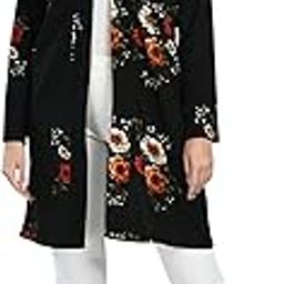 Women's Polyester Printed Stylish Long Shrug with Open Front and Full Sleeves for Casual Wear (417_)-7