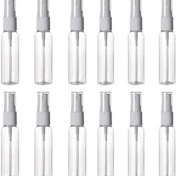 Hunky Dory 12pcs 30ml Empty Plastic Transparent Refillable Fine Mist Spray Bottle for Hand Sanitizer, Toner, Perfume, Lotion, Oil (Pack of 12-picture-33