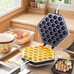 VIVITO Bubble Waffle Maker Pan with Non-Stick Coating | Aluminum Alloy Eggette Pan | Crispy Hong Kong Style Egg Waffle in 5 Mins | Gas Stove Compatible, Easy Clean Mold | (Pack of 1)-image-51