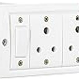 Bitcorp Electric Extension Board 5 Socket 1 Switch, 6A 2000W Surge Protected Power Strip 4 Meter Cord for Office, Home, Fridge, Cooler, Gadgets, AC, EV Charging (White) 220V-13