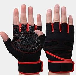NIRVA WITH DEVICE OF WOMEN PICTURE Fitness Sport Gym Exercise Half Finger Gloves (Black)-image-56