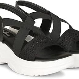 Stylish Girl's High Heel Criss Cross Chunky Sole Casual Fashion Wedges Sandal For Women/Girls Ankle Strep Sandal-image-8
