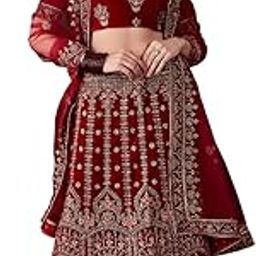 Women'S Maroon Semi-Stiched Heavy Zari Embroidery Velvet Lehenga Choli (MRSSKTVVH7735)-image-99