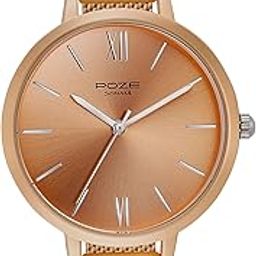 Sonata Poze Quartz Analog Beige Dial Mesh Strap Watch for Women-SP80075KM04W-image-0