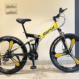 Appgrow 26T, Foldable 21 Speed Gear Cycle, 17 Inches Frame Folding Bike for Unisex-Adults with Disc Brake and Dual Suspension --image-66