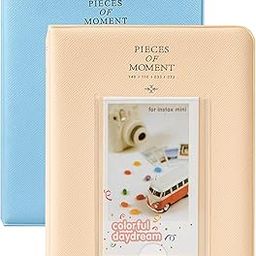 Zenko 2-Pack 64-Pockets Photo Album for Fujifilm Instax Mini 11 Mini12 7s 8 8+ 9 25 50s 70 90, 5 x 7.6 cm Mini Photo Album Compatible with Camera, Photo Book, Name Card Holder (Beige & Blue)-image-27