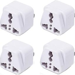 Prime deal 3-Pin Traveler Conversion Plug Convert EU US UK AU To India, Power Adaptor (White) - (Pack Of 4)-42