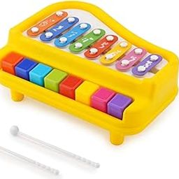 Arabiz Non Electronic Premium & Non-Toxic 2 in 1 Big Musical Piano and Xylophone Toy with Colorful Keys & 2 Mallets for Babies/Girls/Boys/Kids/Gifts (Battery Not Required) Big Size (Yellow)-picture-13