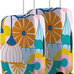 Nasher Miles Polyester Protective Luggage Cover Set of 2 (Small-Medium)- Pink Beach Design-image-2