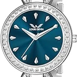 louis devin Silver Plated Bracelet Analog Watch for Women (Black/Pink/Blue Dial) | LD-JWL174-picture-21