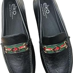 Men's Leather Loafers | Stylish Slip-On Casual Shoes with Metal Chain Detail | Lightweight & Comfortable Shoes | Moccasins for Men's-image-34