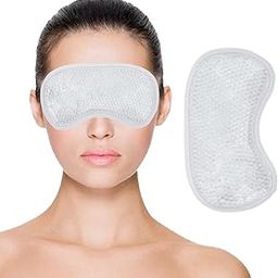 Zureni Cooling Gel Eye Mask for Undereye Dark Circles & Puffiness Reusable Multipurpose Forehead Cool Ice Pack for High Temperature & Headache Hot Cold Compress Pad for Men & Women (White)-image-35