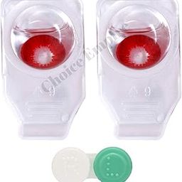Choice Empire Pack of 1 Pair Monthly Red Colored Contact Lens Zero Power With Lens Case-picture-17