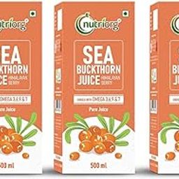 Nutriorg Himalayan Sea Buckthorn Juice 1500ml – Cold Pressed Plant Based Omega 3 6 7 and 9 | Rich in Antioxidants and Vitamin C E | Sourced from the Himalayas | Immunity Booster Skin Glow and Heart Health | No Added Sugar (500 ml pack of 3)-image-37