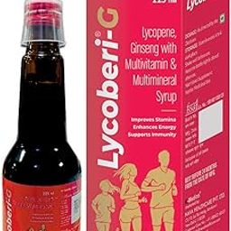 Lycoberi-G Lycopene Ginseng Multivitamin and Multimineral Syrup, 225 ml, Improves Stamina Enhances Energy and Supports Immunity Booster | SANJEEV KAPOOR BHAI KE MULTIVITAMIN LYCOBERI SYRUP(Pack of 1)-48