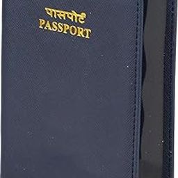 Indian Passport Cover, Blue Polyester Travel Document Holder with Boarding Pass Slot (Blue)-image-34