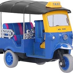 3nh Tuk Tuk Car Model, Simple Operation Pull Back Pull Back Tricycle Lifelike for Children for Home(Blue)-image-33