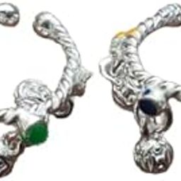 Vrindavan Udyog Chandi/Silver Designer Self Work Adjustable Payal with 4 Silver Ghungroo for Laddu Gopal Ji, Bal Krishna (1 Pair).-image-100