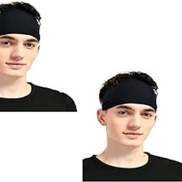 New Variety Store™ Head Band for Women Men, Premium Headband Sports Sweat Band, Elastic Non Slip Hair Band for Running Sports Travel Fitness Riding 2 Pcs-image-86