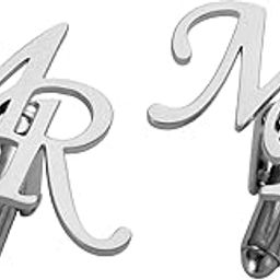 Customised Initial Name Cufflinks for Men – Custom Monogram Cuff Links for Groom, Wedding, Groomsmen, Business & Formal Wear Gift-34