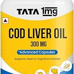 Tata 1mg Cod liver Oil Capsule with Omega 3 (EPA & DHA), Vitamin A & Vitamin D, Supports Heart,Brain & Vision, For Men & Women, No Fish Odour & Non-GMO (Pack Of 100)-19