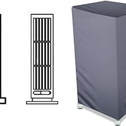 The Furnishing Tree Air Cooler Cover compatible for USHA CT 343 50 Ltr Tower Cooler, Ployester, Grey-image-1