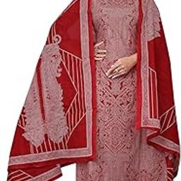 Multicolour Traditional Hand Block Printed Desigen Pure Mulmul Cotton Unstitched Dress Material Set-image-15