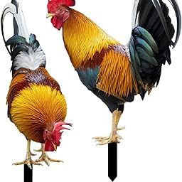 HEAVENGLOW Chicken Animal Statue Stakes Acrylic Lifelike for Courtyard Patio Yard Decor Style AB-image-29