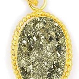 14.25 Ratti 13.00 Carat Natural Pyrite Pendant Genuine Stone Gold Plated Locket Pendant For Men And Women-image-66