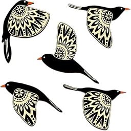 ARTISOUL® 5 Pieces Rustic Wall Sculpture Wooden Bird Wall Art For Bathroom Wall Office | Home Decor | Figurines-image-67
