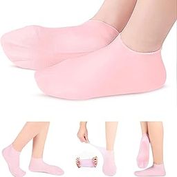 Silicone Moisturizing Socks Silicone Socks for Women Spa Pedicure Gel Socks for Dry Cracked Feet Anti Slip Aloe Socks Pack of 1 Pair.-image-28