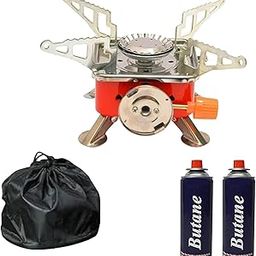 KINGSTECH Portable Gas Stove Square Butane Burner for Camping, Hiking & Outdoor Cooking | Stainless Steel Folding Furnace with Storage Bag & 2 Gas Canister | Lightweight & Compact for Backpacking-image-30