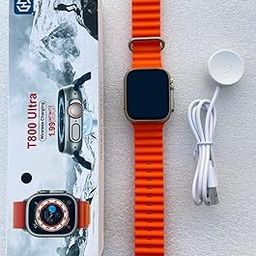 TARASHI CREATION - T800 Ultra Smartwatch – 1.99'' HD Display, Wireless Charging, Fitness Tracker, Bluetooth Call, Heart Rate Monitor, Waterproof - Compatible with Android & iOS (Orange)-image-65