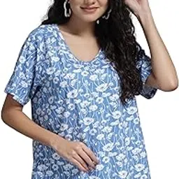 zelena Maternity Feeding Top with Zip for Women | 100% Cotton Pre & Post Pregnancy Printed Top for Pregnant Woman | Nursing Top for Easy Breastfeeding for Mothers-picture-5