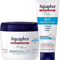 Aquaphor Baby Skin Care Set - Fragrance Free, Prevents, Soothes & Treats Diaper Rash - Includes 14 oz. Jar of Advanced Healing Ointment & 3.5 oz Tube of Diaper Rash Cream-26