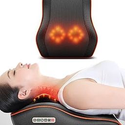 Toshionics Shiatsu Back & Neck Massager Cervical Spine Pillow Massager Neck Massager Pillow Neck Waist Shoulder Lumbar Back Body For Muscle Pain Relief, Chairs and Cars Cushion-image-23