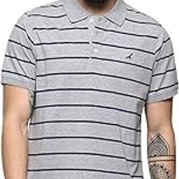 CottonPoly Striped Polo T-Shirt for Men-image-100