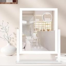 PESOMA Hollywood Vanity Mirror with Lights, Lighted Makeup Mirror with Detachable 5X Magnification Mirror, Makeup Mirror with Lights, Touch Control-Windproof Big Size-29