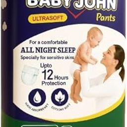 BABY JOHN Overnight Absorbency Baby Diaper Pants with Leak Guard Protection pack of 8-5
