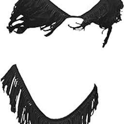 CALANDIS™ Tassel Bikini Set Push Up Top Swimwear Costume Travel Bathing Suit Black L | Swimwear | Womens Clothing-picture-40