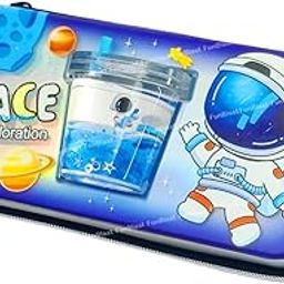 Pencil Pouch for Kids - Pencil Box for Boys, Pen & Pencil Pouch Bag, Multi-Purpose Zipper Pencil Case with Glitter Flow, Stationary Organizer for Kids, Stylish Pencil Pouch (Space Robot)-image-5