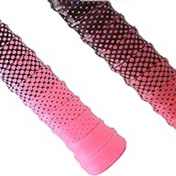 Acers Badminton Racket Only PU (Rubber) Soft Grip Pack of 2 Racquet Overgrip/Tape Mesh Design (1 of Red 1 of Pink)-picture-9