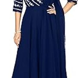 Women Flared/A-line Embroidere Gown-image-42