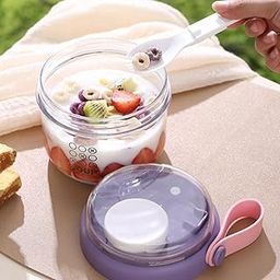 Salad Cup Food Storage Airtight Lid Oats Container for Milk Meal Prep Yogurt Blue-image-32