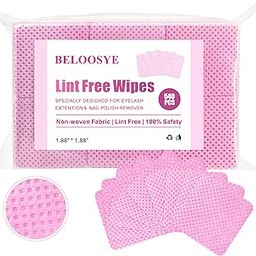 540 PCS Lint Free Nail Wipes, Eyelash Extension Glue Wipes, Super Absorbent Soft Non-woven Fabric Nail Polish Remover Wipes, Cleaning Pad Cloth for Lash Extension Supplies & Nail Polish Bottle(Pink)-image-6